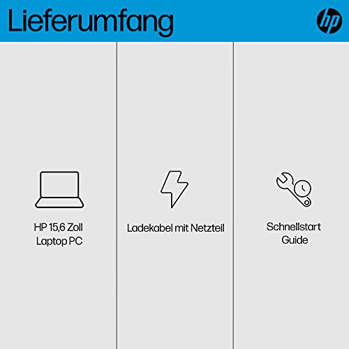 HP Laptop | 15,6" FHD Display | Intel Celeron N4500 | 4 GB DDR4 RAM | 128 GB SSD | Intel UHD Graphics | Windows 11 Home im S-Modus | QWERTZ Tastatur | Silber | inkl. Microsoft Office 365 Single