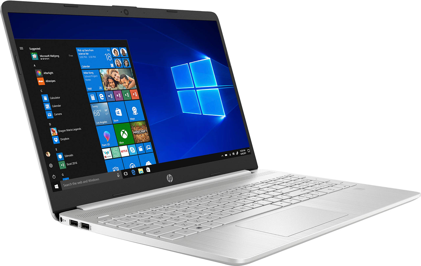 HP Laptop | 15,6" FHD Display | Intel Celeron N4500 | 4 GB DDR4 RAM | 128 GB SSD | Intel UHD Graphics | Windows 11 Home im S-Modus | QWERTZ Tastatur | Silber | inkl. Microsoft Office 365 Single