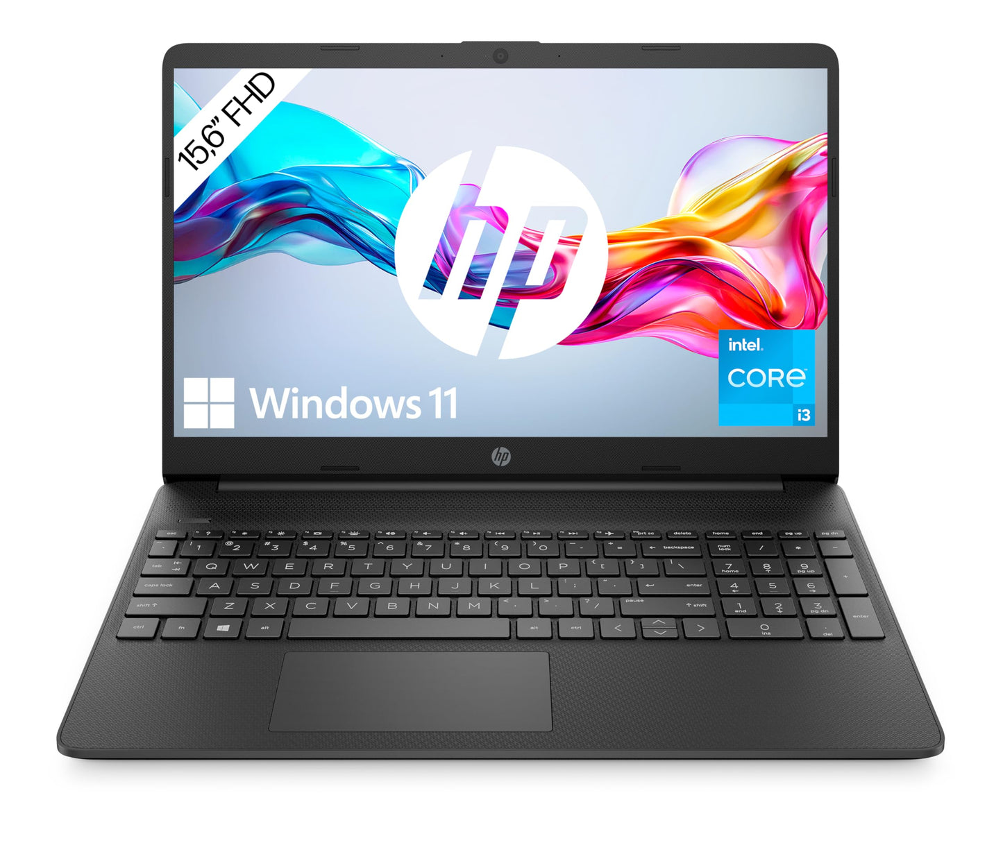 HP Laptop | 15,6" FHD Display | Intel Celeron N4500 | 4 GB DDR4 RAM | 128 GB SSD | Intel UHD Graphics | Windows 11 Home im S-Modus | QWERTZ Tastatur | Silber | inkl. Microsoft Office 365 Single