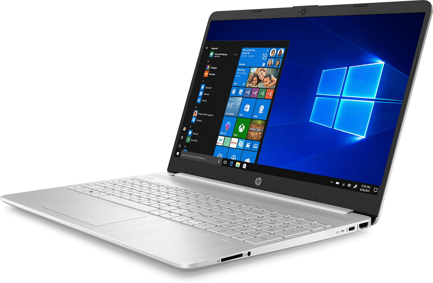 HP Laptop | 15,6" FHD Display | Intel Celeron N4500 | 4 GB DDR4 RAM | 128 GB SSD | Intel UHD Graphics | Windows 11 Home im S-Modus | QWERTZ Tastatur | Silber | inkl. Microsoft Office 365 Single